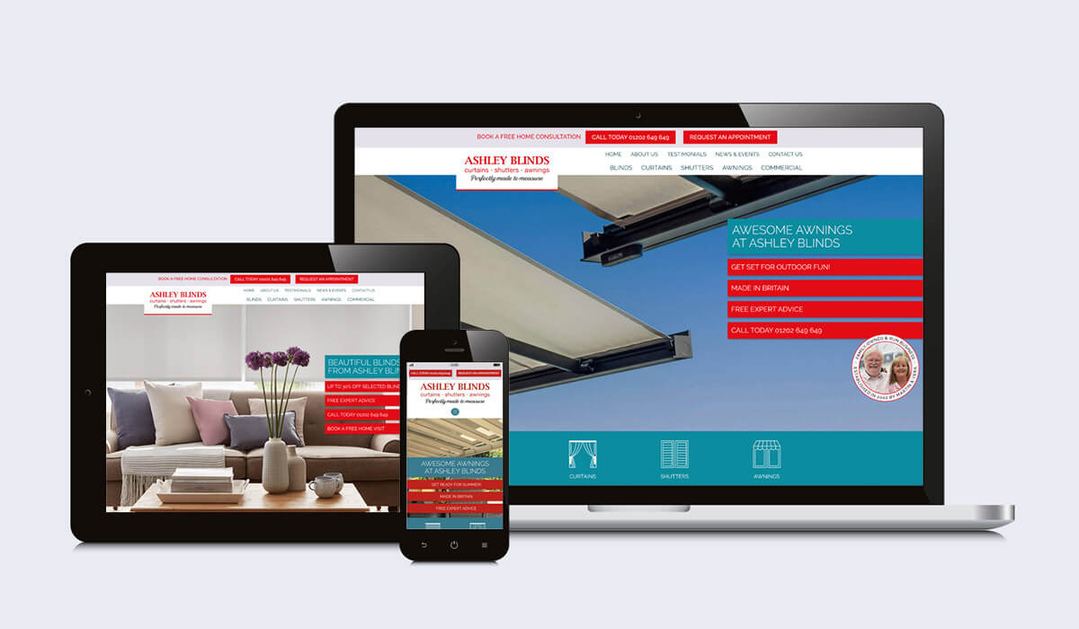 Tidal Studios | Ashley Blinds website design